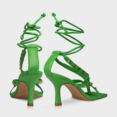 SANDÁLIA TACHAS LACE UP SALTO FINO COURO GRASS CARRANO 321066 na internet