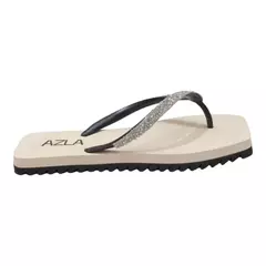 CHINELO FEMININO EMBORRACHADO OFF WHITE COM TIRA BRILHO AZLA 01235035 - comprar online