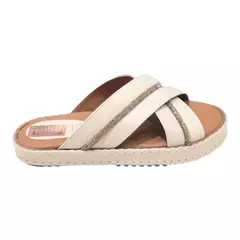 FLAT BEGE X COM BRILHO DOURADO ORCADE 089103 - comprar online