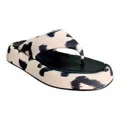 FLAT PAPETE THONG COURO ANIMAL PRINT ONÇA CARRANO 470018C na internet