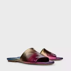 Imagem do FLAT SLIDE BOLD EM COURO METALIZADO SUNSET CARRANO 314002B