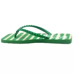 Chinelo verde com listras brancas e tiras finas – estilo descontraído para o verão - Vicenza