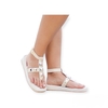 SANDÁLIA OFF WHITE COM TACHAS METALIZADAS VOGGA 71001V