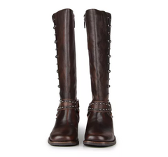 BOTA BIKER MIRANDA STUDS ORCADE STONE CAFÉ 72101 - comprar online