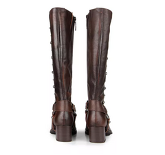 BOTA BIKER MIRANDA STUDS ORCADE STONE CAFÉ 72101 - PISTA LIVRE