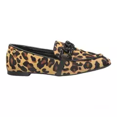 MOCASSIM PELO ANIMAL PRINT ONÇA COM CORRENTE PRETA 365 DAYS 5127 - comprar online