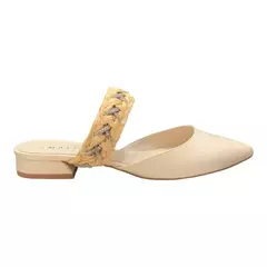 MULE MARFIM COM TIRA TEXTURIZADA RÁFIA BRILHO PRATA MAITHE 078B42 - comprar online