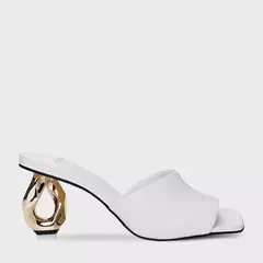 OPEN MULE SALTO ELO COURO BRANCO 672002 - comprar online