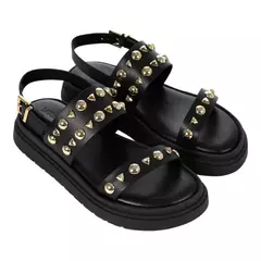PAPETE PRETO TIRAS TACHAS COURO LOUCOS E SANTOS L22443001 - loja online