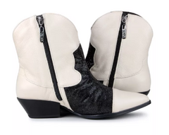 BOTA WESTERN AMBER ORCADE BICOLOR PRETA E OFF WHITE 95537 - PISTA LIVRE