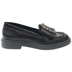 MOCASSIM BICO REDONDO VERNIZ MOLHADO PRETO UP DN 5788640