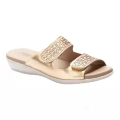 SANDÁLIA EM COURO DOURADA J.GEAN FW0021 - comprar online
