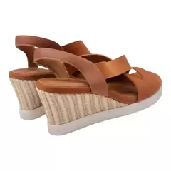 SANDÁLIA FEMININA NEOPRENE/COURO CARAMELO CONFORTARIA 6863009 - loja online