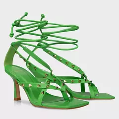SANDÁLIA TACHAS LACE UP SALTO FINO COURO GRASS CARRANO 321066 na internet