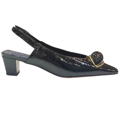 SCARPIN SLINGBACK VERNIZ PRETO SALTO BLOCO VICENZA P118990003