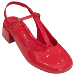 SLINGBACK COURO VERNIZ VERMELHO CARRANO 725003 - comprar online