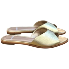 FLAT COURO BICO FOLHA METALIZADO DOURADO CARRANO 707002 na internet
