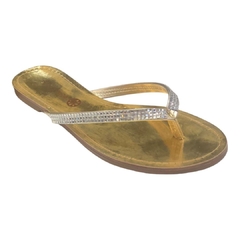 CHINELO DOURADO COM TIRAS DE BRILHO PRATA SANTA FLOR 110015S - comprar online