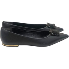 SAPATILHA FEMININA COURO PRETO LOUCOS E SANTOS L19684002 - loja online