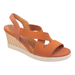 SANDÁLIA FEMININA NEOPRENE/COURO CARAMELO CONFORTARIA 6863009 - comprar online