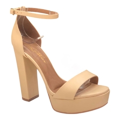 SANDÁLIA FEMININA SALTO ALTO BEGE LATELIER 82083 - comprar online
