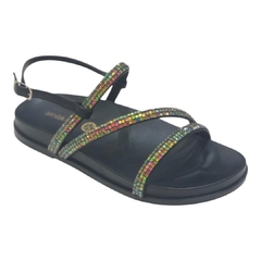 PAPETE PRETO TIRAS BRILHO COLORIDO SANTA FLOR 108184 - comprar online
