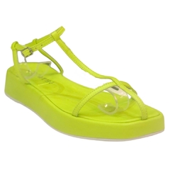 SANDÁLIA FEMININA RASTEIRA COURO VERDE LIMÃO MAITHE 914 - comprar online