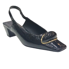 SCARPIN SLINGBACK VERNIZ PRETO SALTO BLOCO VICENZA P118990003 - comprar online