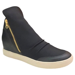 TÊNIS SIENA SNEAKER PRETO DETALHE FURINHOS E ZÍPERES LATERAIS SALTO 4,5CM ORCADE 065530C - comprar online