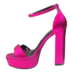 SANDÁLIA FEMININA SALTO ALTO METALIZADA ROSA LATELIER 82083 - comprar online