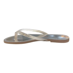 CHINELO PRATA COM TIRAS DE BRILHO PRATA SANTA FLOR 110015S na internet