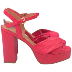 SANDÁLIA FEMININA SALTO ALTO COURO ROSA TABITA 11833554 - loja online
