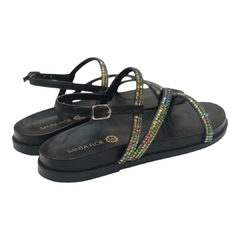 PAPETE PRETO TIRAS BRILHO COLORIDO SANTA FLOR 108184 - loja online