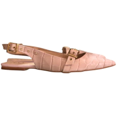 SLINGBACK COURO CROCO NUDE SEM SALTO RAPHAELLA BOOZ 8832320 - loja online