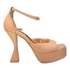 SANDÁLIA FEMININA SALTO ALTO COURO NUDE LIA LINE 70954
