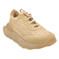 TÊNIS FEMININO COURO TRESSÊ BEGE MAITHE 38011M - comprar online