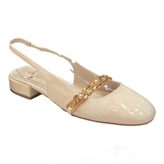 SLINGBACK SALTO BAIXO VERNIZ GELO CORRENTE PÉROLAS MAITHE 023B42 - comprar online