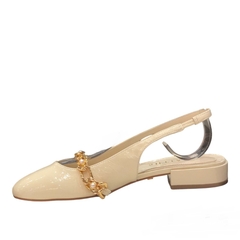 SLINGBACK SALTO BAIXO VERNIZ GELO CORRENTE PÉROLAS MAITHE 023B42 na internet