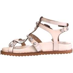 SANDÁLIA BIRKEN COURO OFF WHITE TACHAS PRATA RAPHAELLA BOOZ 16123223 na internet