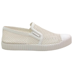 TÊNIS SLIP ON COURO TELA BRANCO CARRANO 344018D