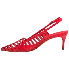 SLINGBACK COURO SALTO BAIXO FINO VERMELHO CARRANO 439022 na internet