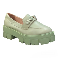 MOCASSSIM TRATORADO VERDE COM PEDRARIA ELIZ 735442 - comprar online
