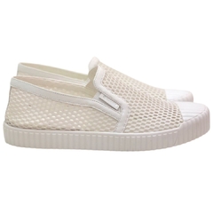TÊNIS SLIP ON COURO TELA BRANCO CARRANO 344018D - loja online