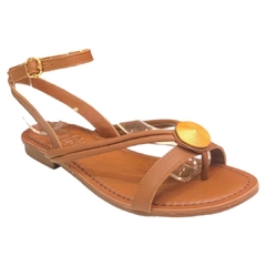 SANDÁLIA FEMININA RASTEIRA COURO CARAMELO ORCADE 081616 - comprar online