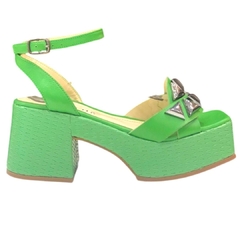 SANDÁLIA FEMININA COURO SALTO VERDE MAITHE 62015
