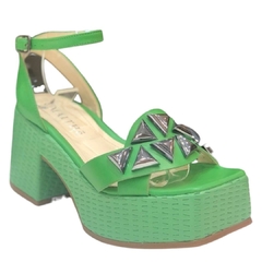 SANDÁLIA FEMININA COURO SALTO VERDE MAITHE 62015 - comprar online