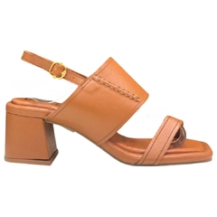 SANDÁLIA FEMININA SALTO BLOCO COURO CARAMELO ORCADE 070157 - comprar online