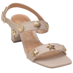 SANDÁLIA FEMININA SALTO BLOCO OFF WHITE PEÇAS DO MAR SANTA FLOR 60951 - comprar online