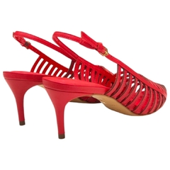 SLINGBACK COURO SALTO BAIXO FINO VERMELHO CARRANO 439022 - PISTA LIVRE