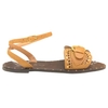 SANDÁLIA FEMININA RASTEIRA COURO FIVELA NUDE FERRUCCI 2421109CC